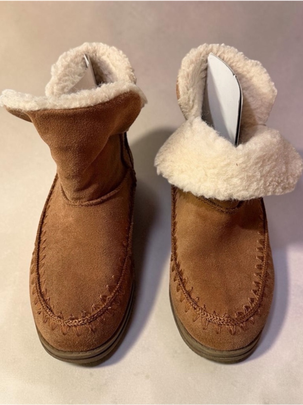 Woman’s Cozy Faux-Shearling Booties in Brown
